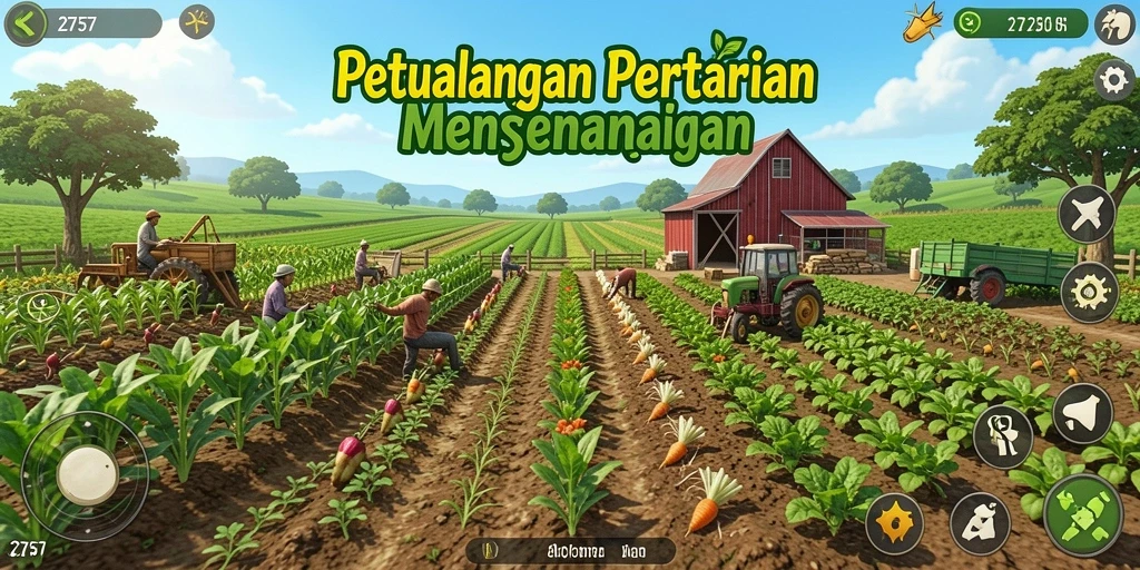 Tampilan menarik dengan aktivitas bertani di 2757.