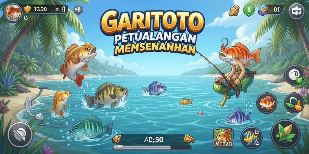 Screenshot gameplay GARITOTO menampilkan suasana memancing yang menakjubkan.
