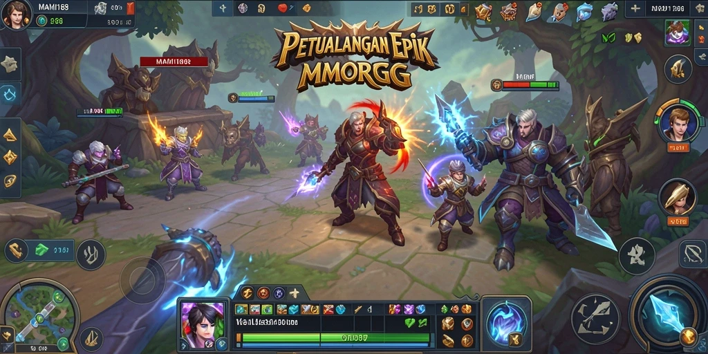 Screenshot menampilkan karakter beraksi dalam pertempuran MMORPG yang mendebarkan.