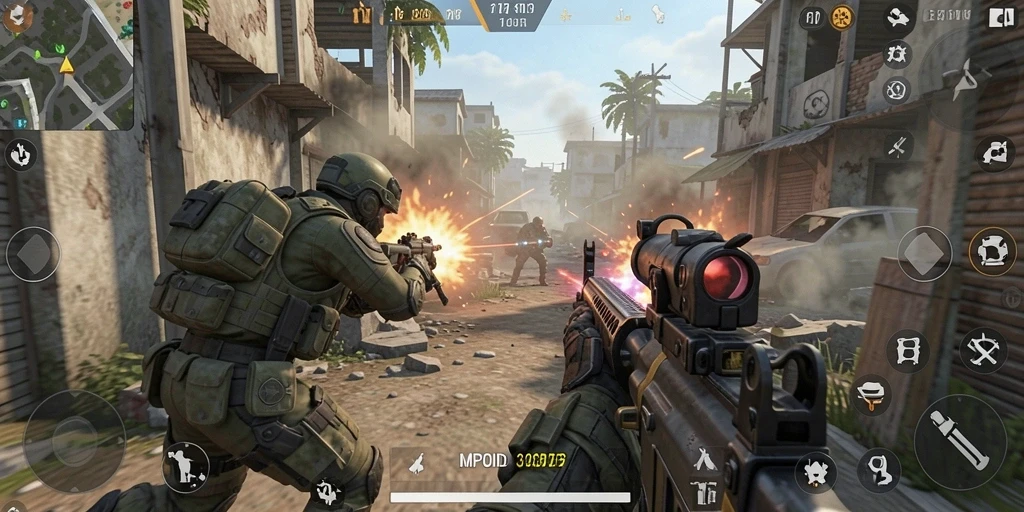 Tampilkan aksi seru dalam gameplay FPS MPOID.
