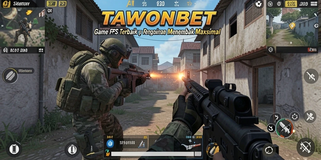Tampilan gameplay menegangkan di TAWONBET saat pemain bertempur di medan perang.